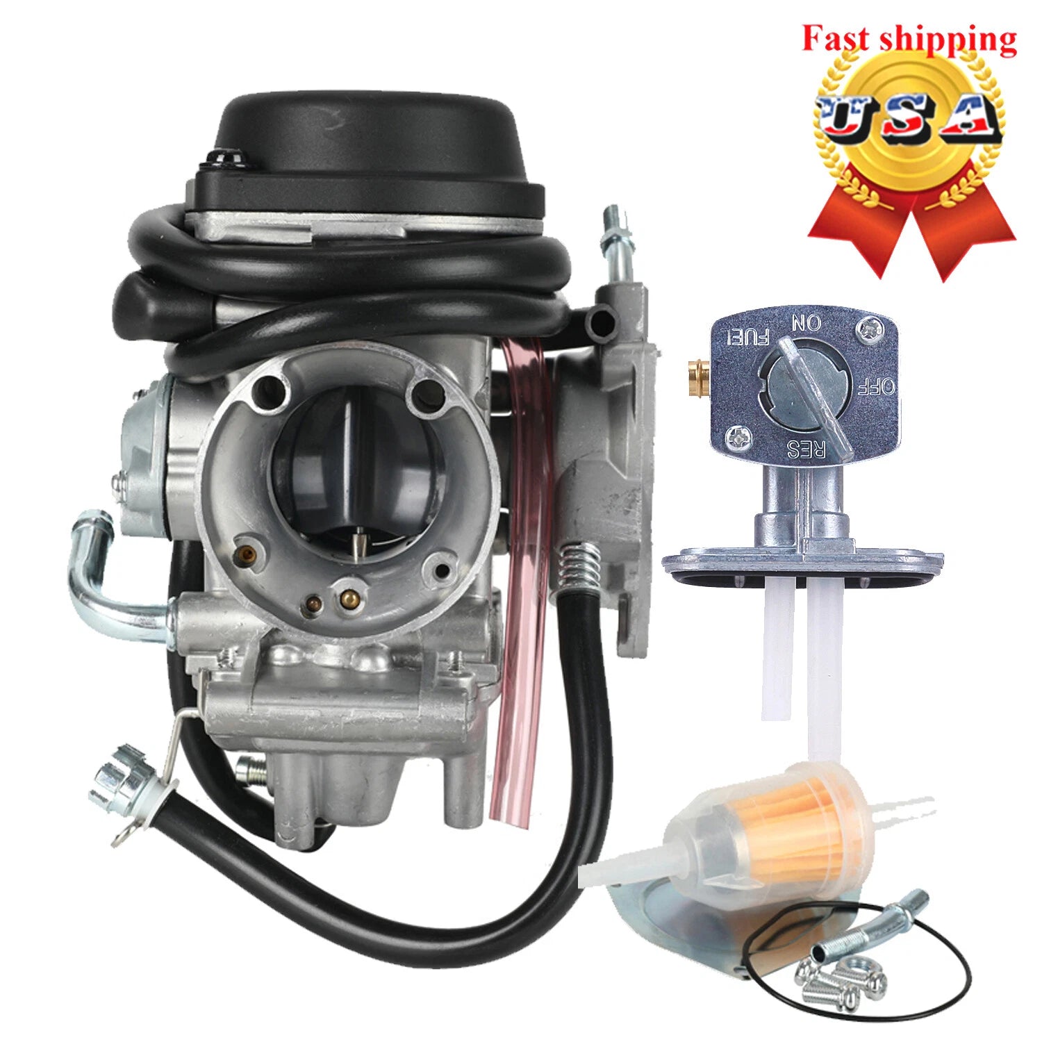Carburetor & Fuel Gas Petcock Valve for Polaris Predator 500 (2003–2007)