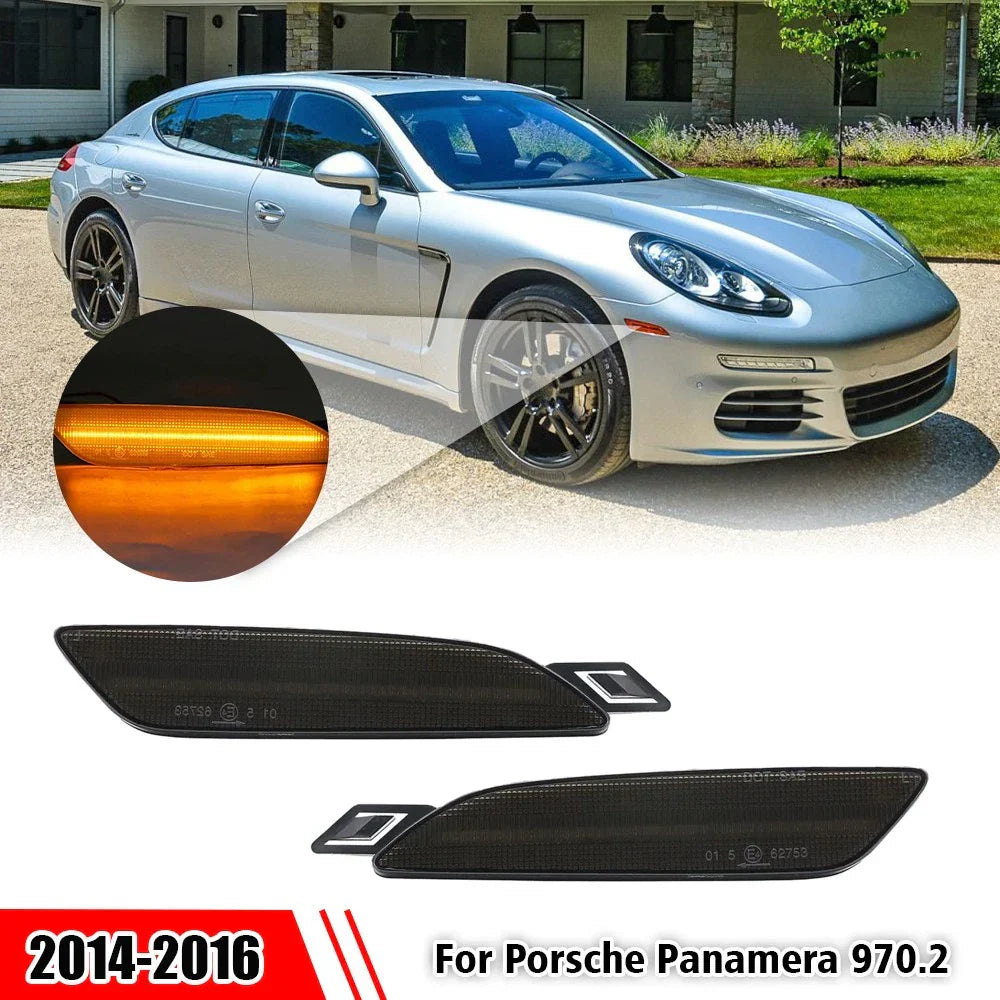 Smoked LED Front Bumper Side Marker Light for Porsche Panamera (2014–2016)