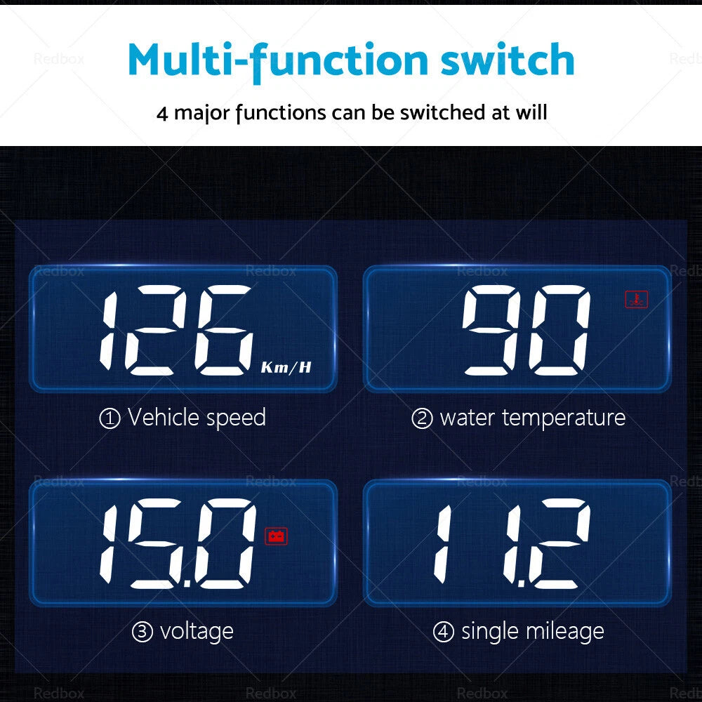 HUD GPS Speedometer Digital Display for OBD2 Cars (Universal)