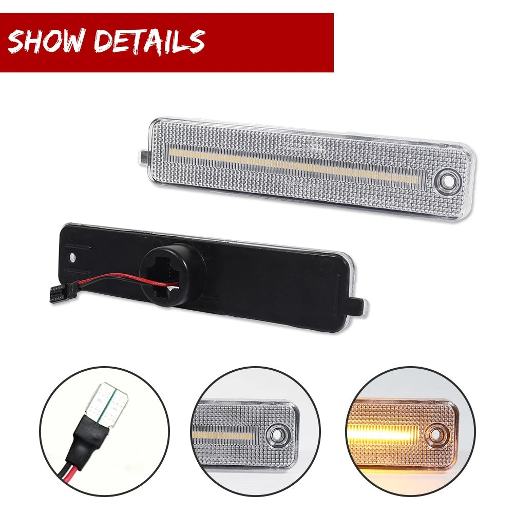 2X Clear Lens Amber LED Front Side Marker Lights for Pontiac Sunfire (2000–2005)