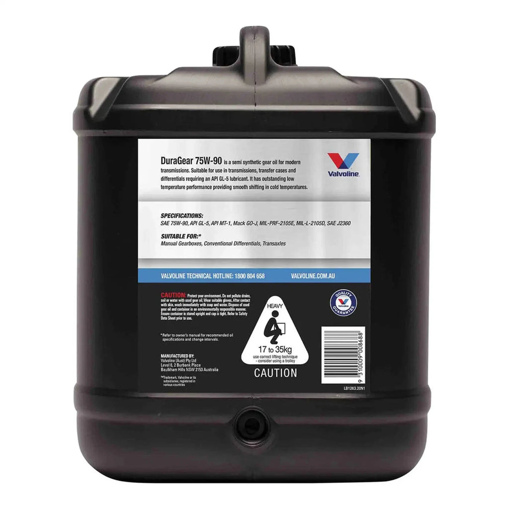 Gear Oil 75W90 Semi Synthetic for Duragear (20 Litre Drum)