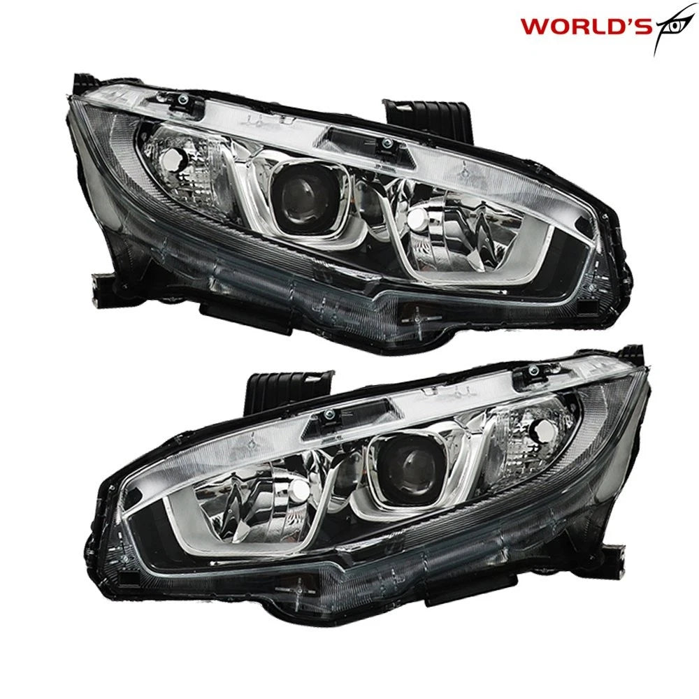 Pair of Halogen Headlights with LED DRL for Honda Civic (2016–2020)