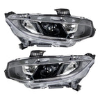 Projector Headlights Set for Honda Civic (2016–2021) Black