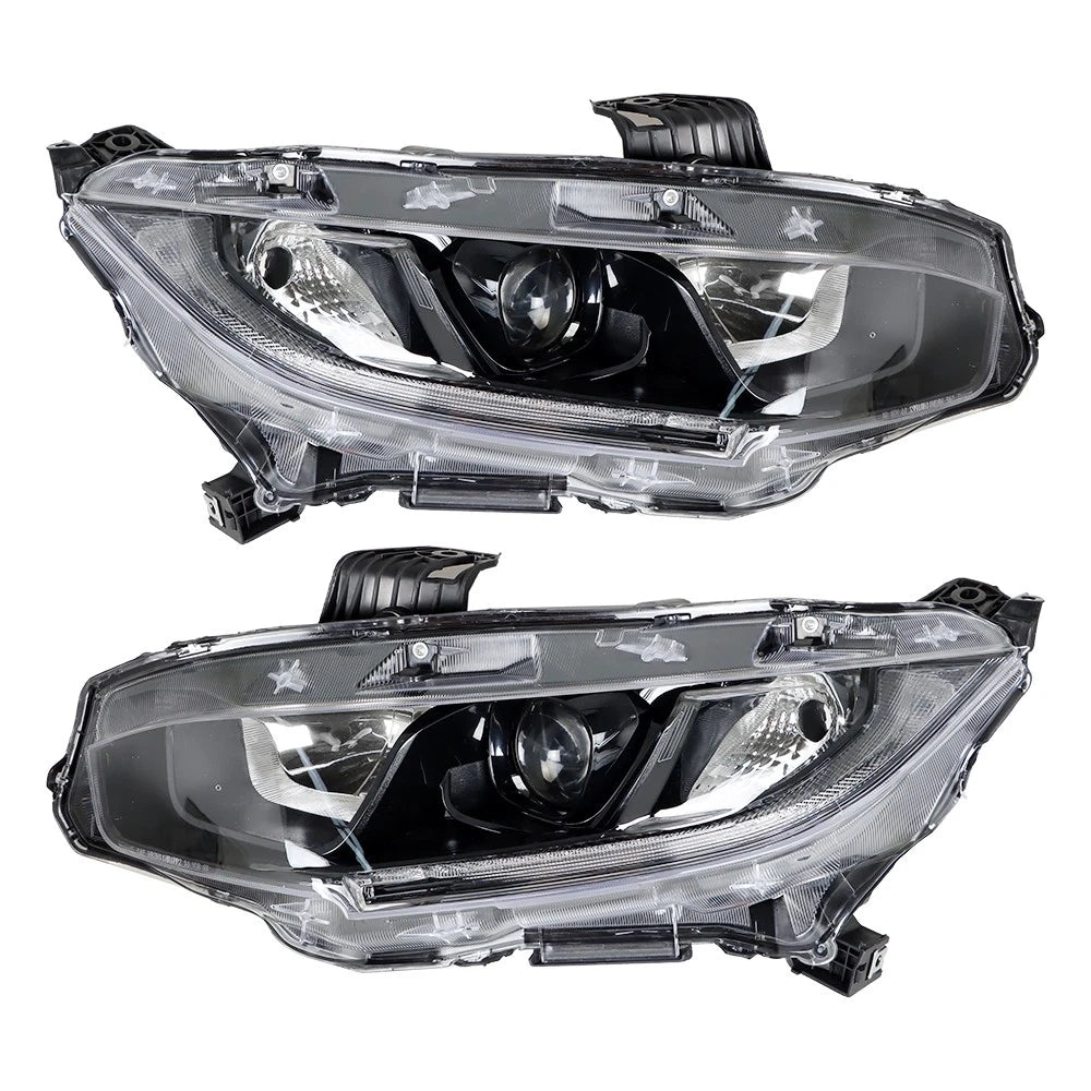 Projector Headlights Set for Honda Civic (2016–2021) Black