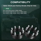 4X 2" Wheel Spacers 8x170 for Ford F250 F350 Super Duty (1999–2002) 14x2 Stud