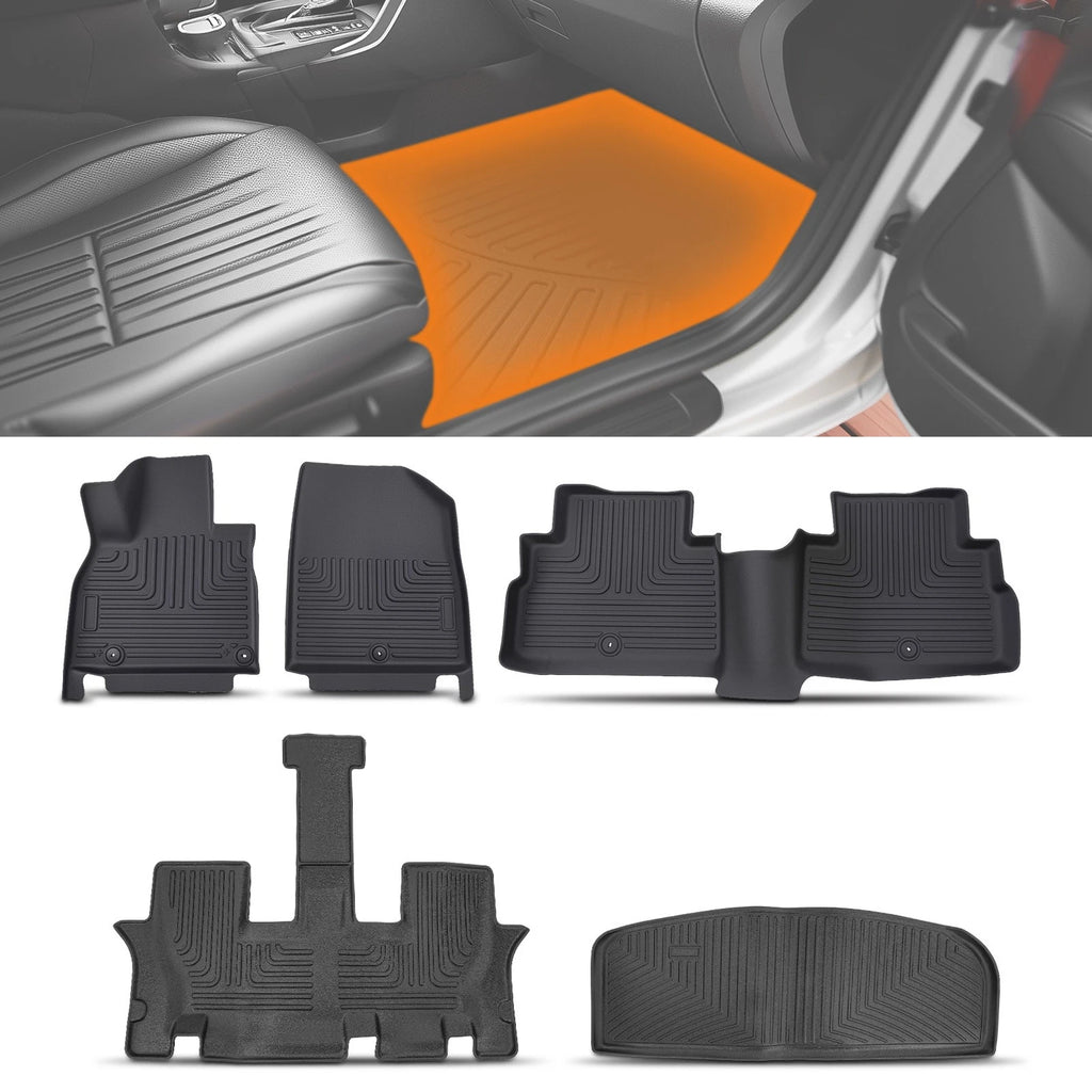 Set of 4 Anti-Slip Floor Mats for Kia Telluride (2020–2025) TPE Waterproof