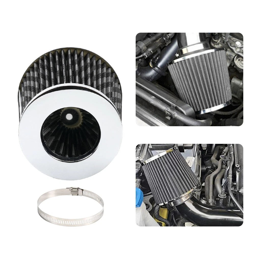 3" Carbon Fiber High Flow Cold Air Intake Filter for Make Model