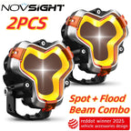 2X 3" LED Work Pod Lights for Jeep SUV Pickup (Amber/White)
