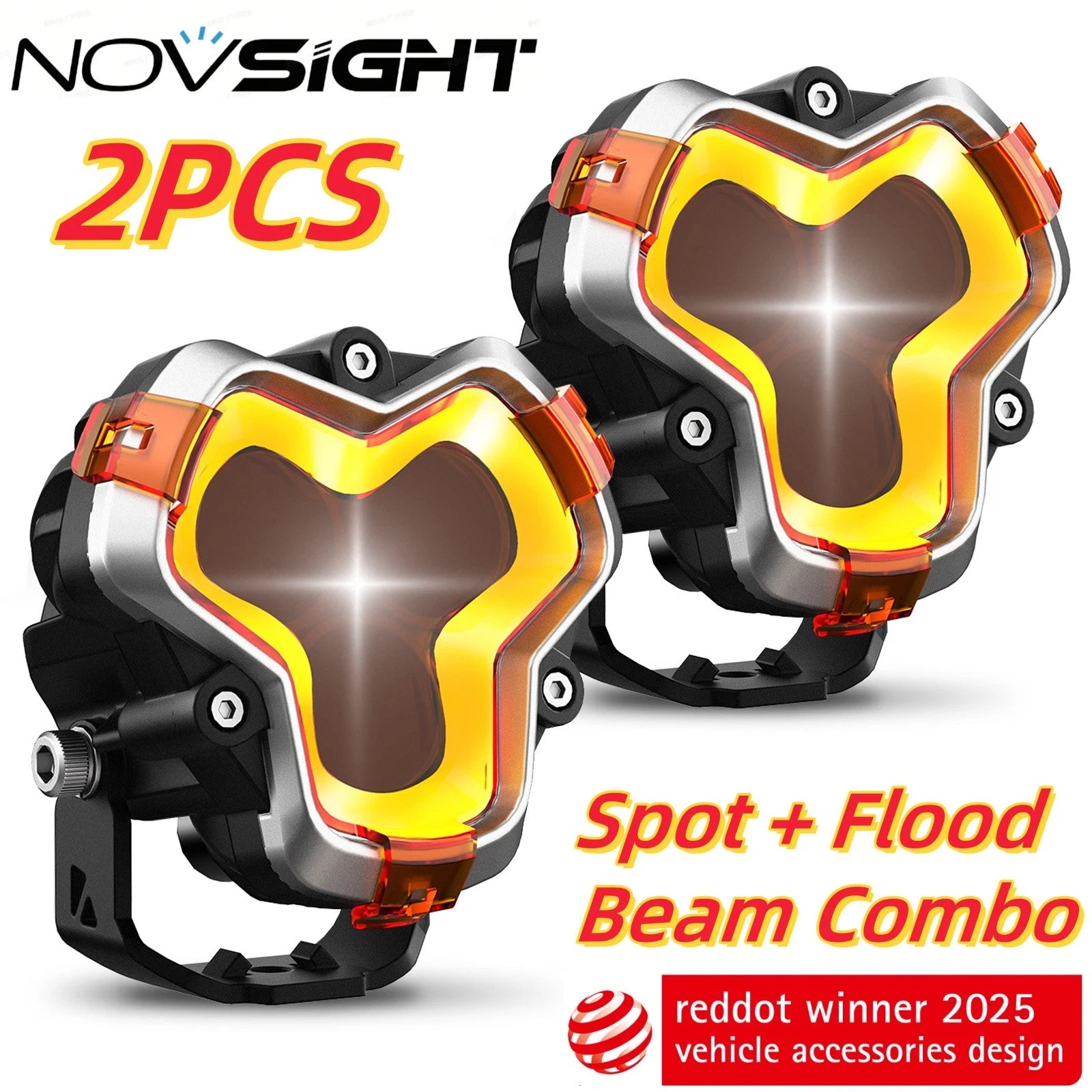2X 3" LED Work Pod Lights for Jeep SUV Pickup (Amber/White)