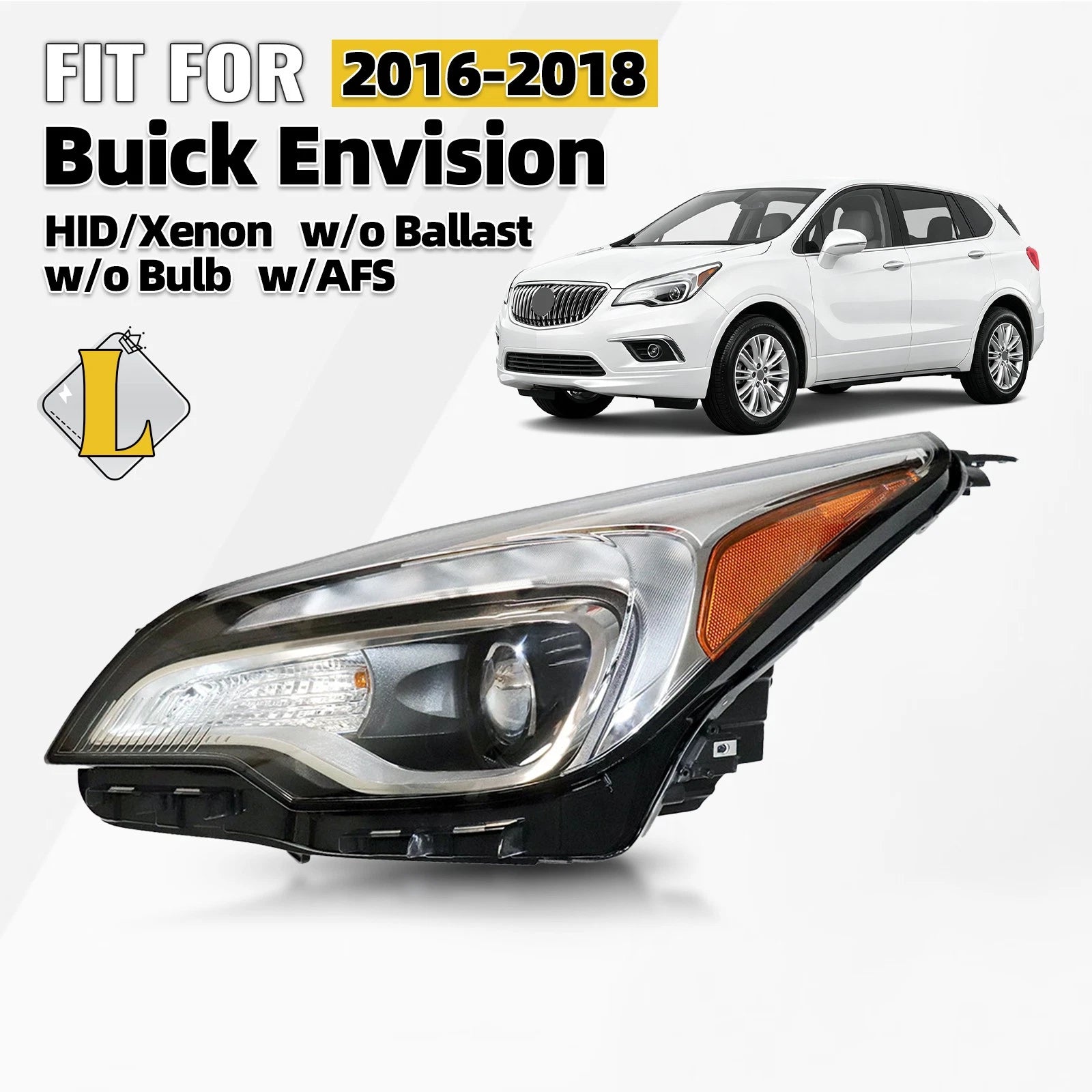 HID/Xenon Headlight for Buick Envision (2016–2018) Left LH AFS