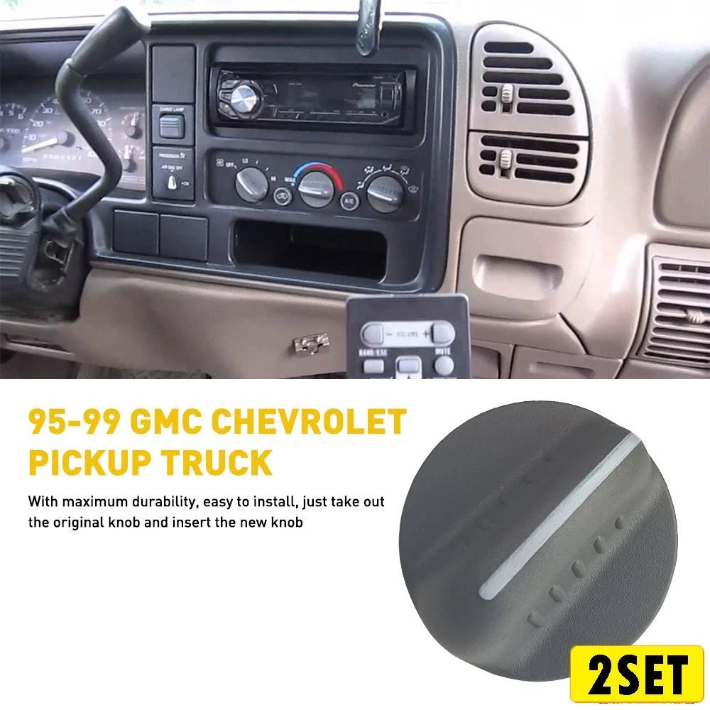 Set of 2 Climate Control Knobs for GMC Truck Chevy Pickup Suburban Tahoe (1995–1999)