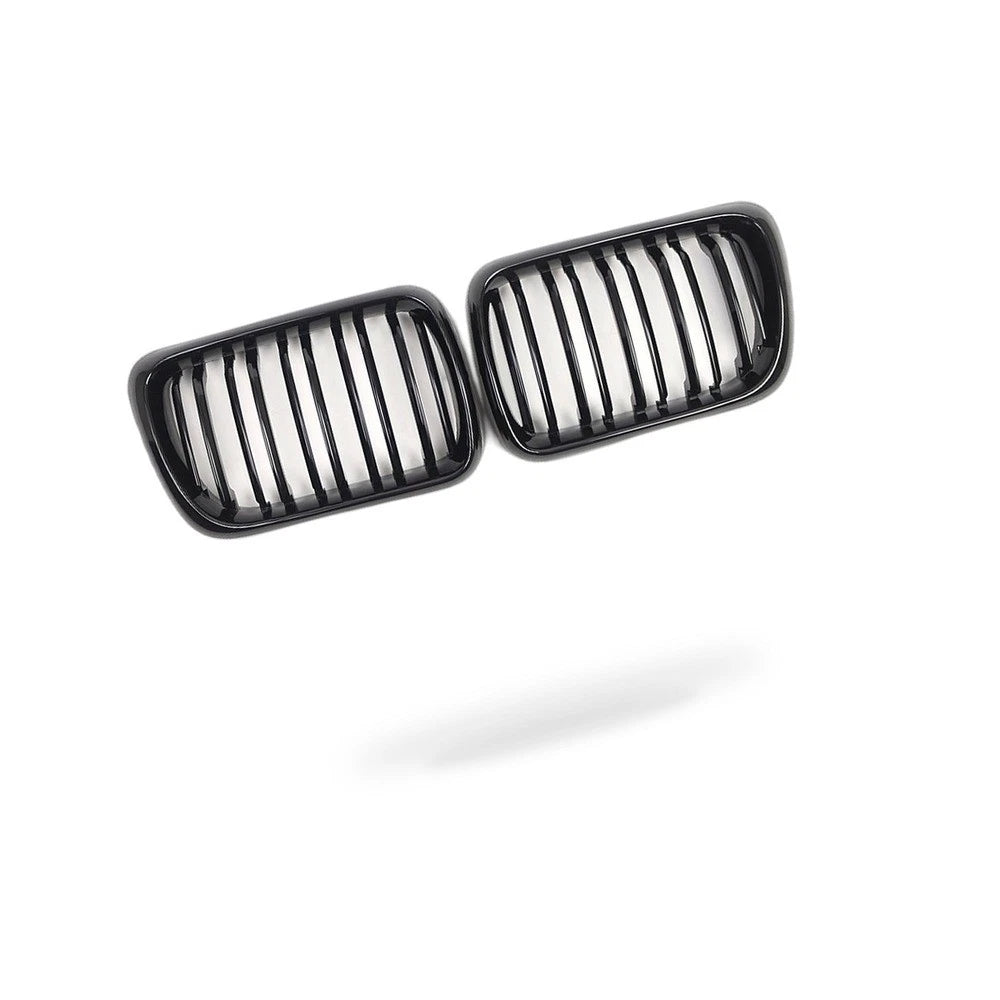 Dual Line Gloss Black Front Bumper Intake Grille for BMW 3 Series (1992–1998)