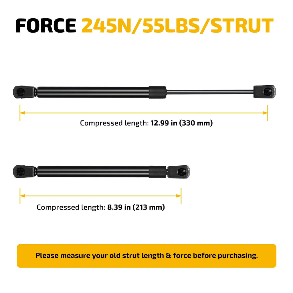 Set of 2 Gas Struts for Pickup Cap Canopy (Fits Various Models)
