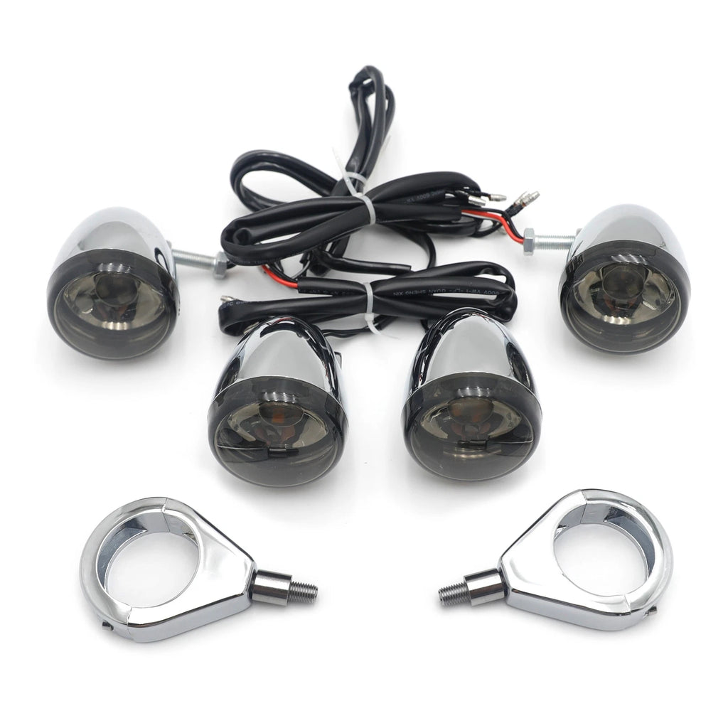 Chrome Turn Signals Kit for Harley Davidson Bullet (41mm)
