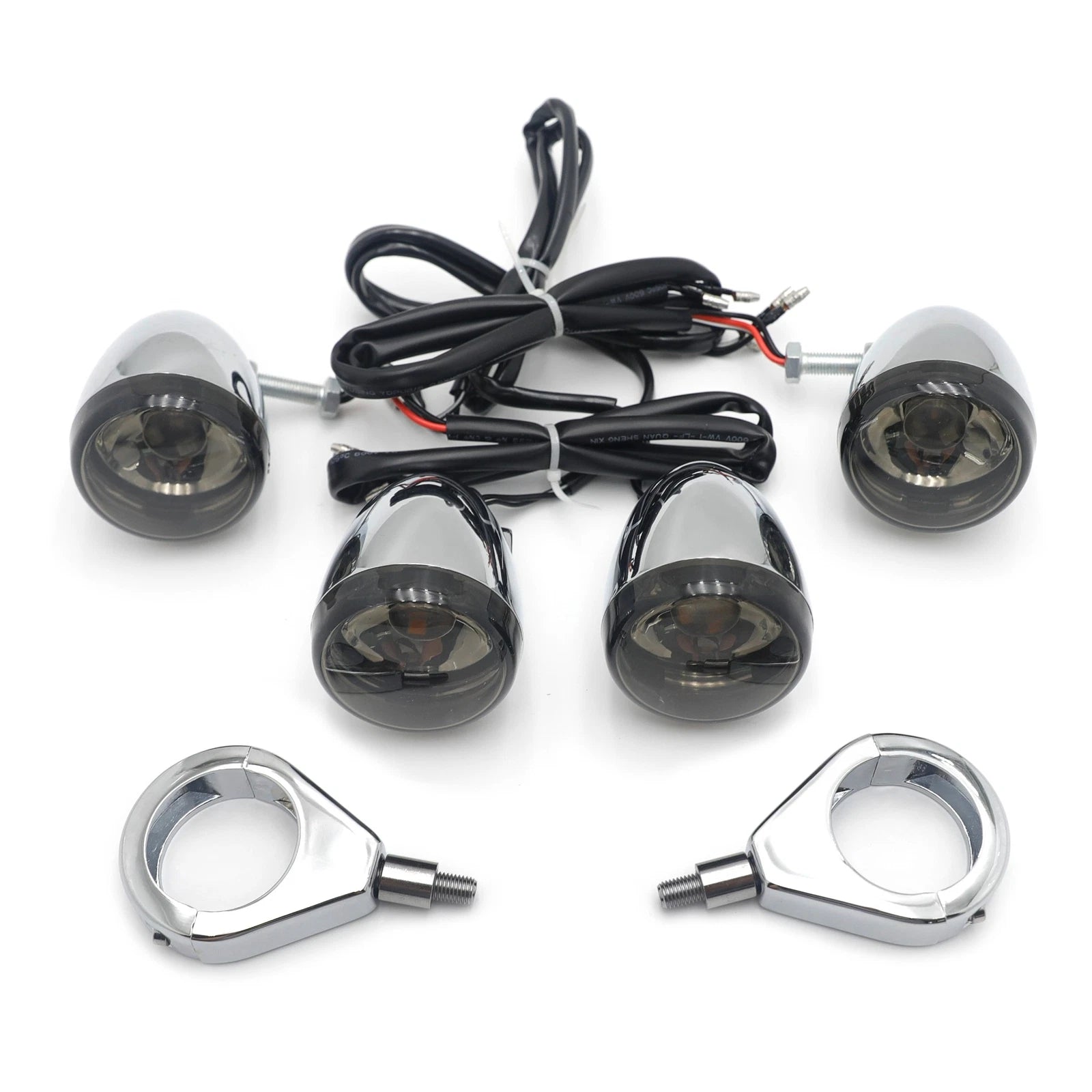 Chrome Turn Signals Kit for Harley Davidson Bullet (41mm)
