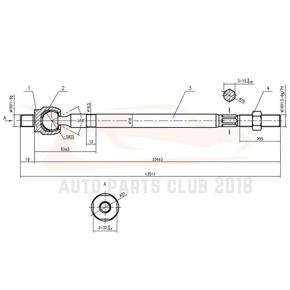 Set of 4 Inner Outer Tie Rod Ends for Nissan Quest (2004-2009)