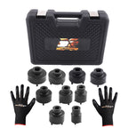 Set of 9 Grooved Lock Nuts Socket for KM4