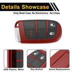 3 Button Key Fob Shell Case for Dodge Charger (2018) Black Red