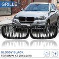 Glossy Black Front Kidney Grille for BMW X5 (2014–2018)
