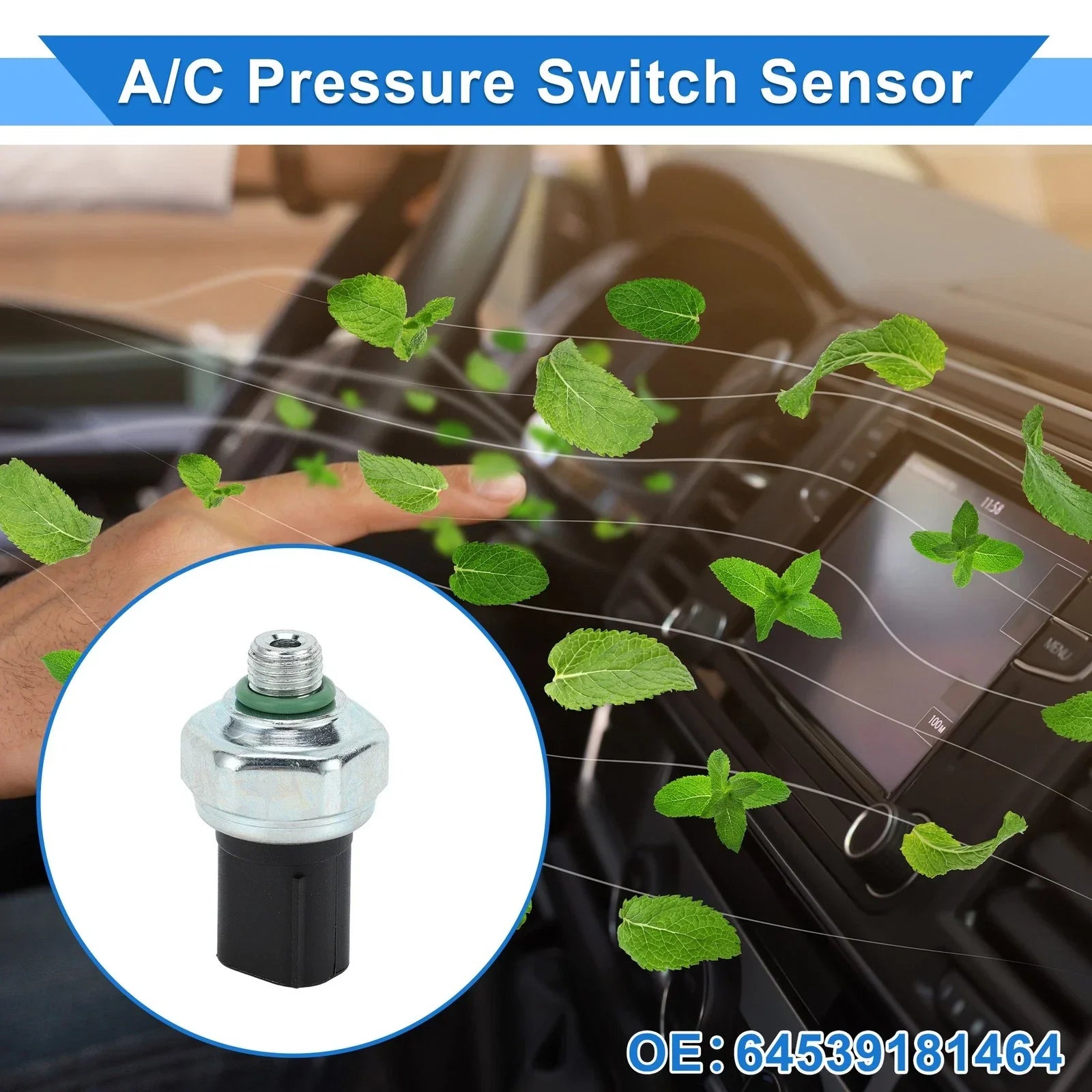 A/C Pressure Switch Sensor BMW E39 E60 525 530 540 E38 E65 E66 - 1 Pcs