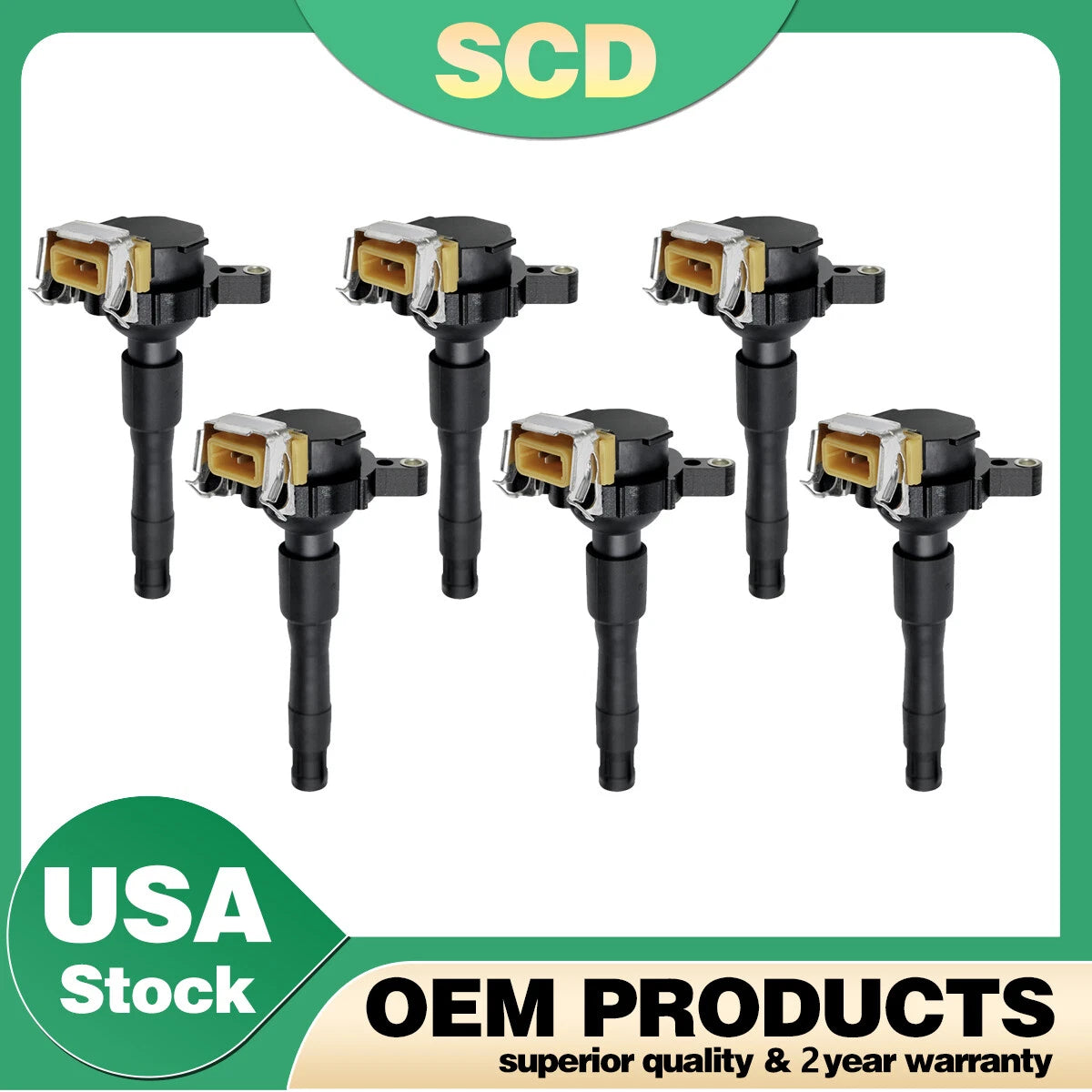 Set of 6 Ignition Coils for BMW E46 E39 X5 E36 325 330 328 525 740 M3 (1995–2005) UF300 UF354