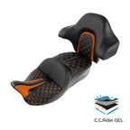 Black Gel Seat Backrest Pad for Harley Electra Glide (2014-2023)
