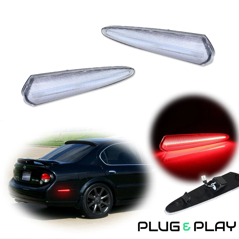 Clear Red LED Rear Side Marker Lights Kit for Nissan Maxima (2000–2003)