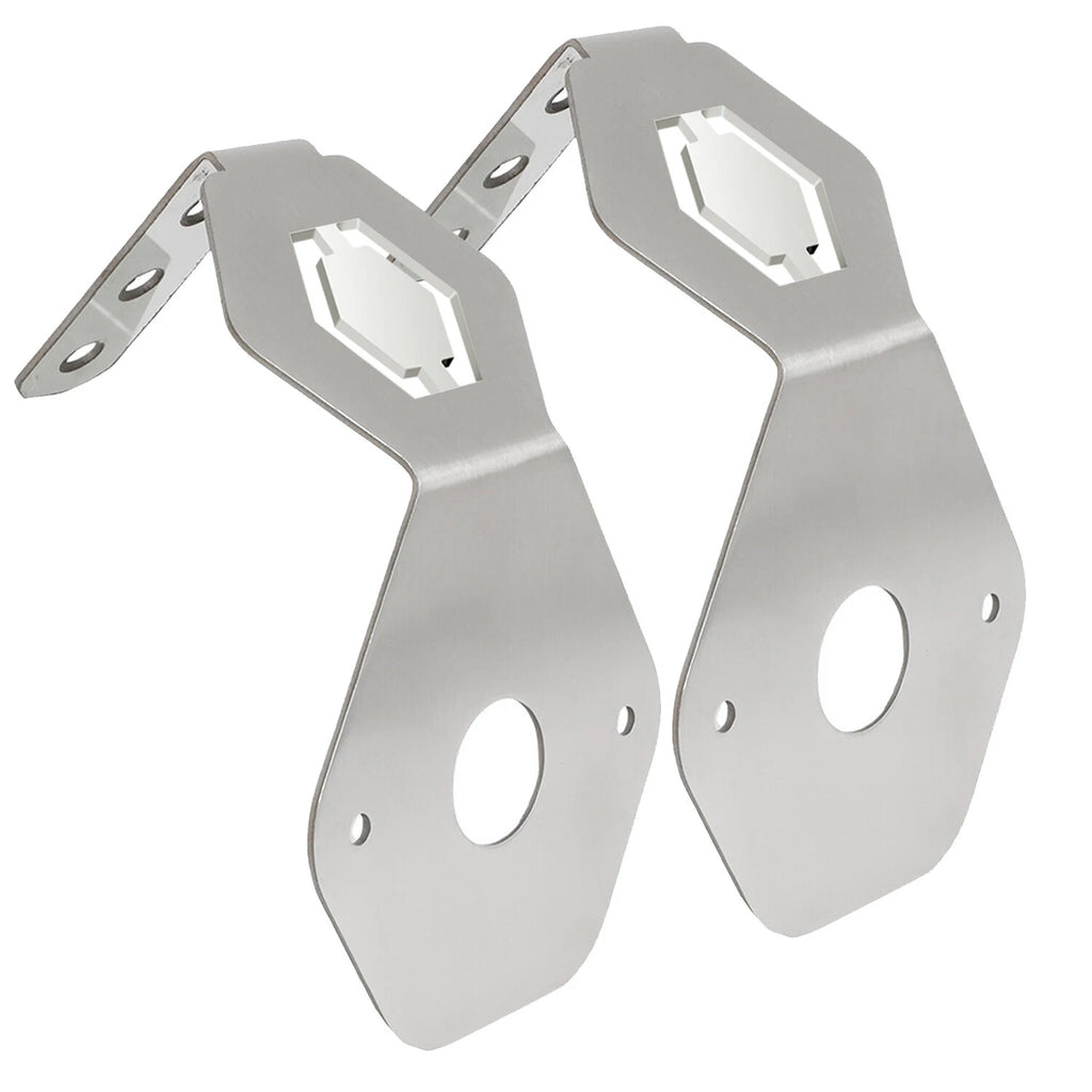 Set of 2 Stainless Mirror Turn Signal Angled Brackets for Watermelon Lights