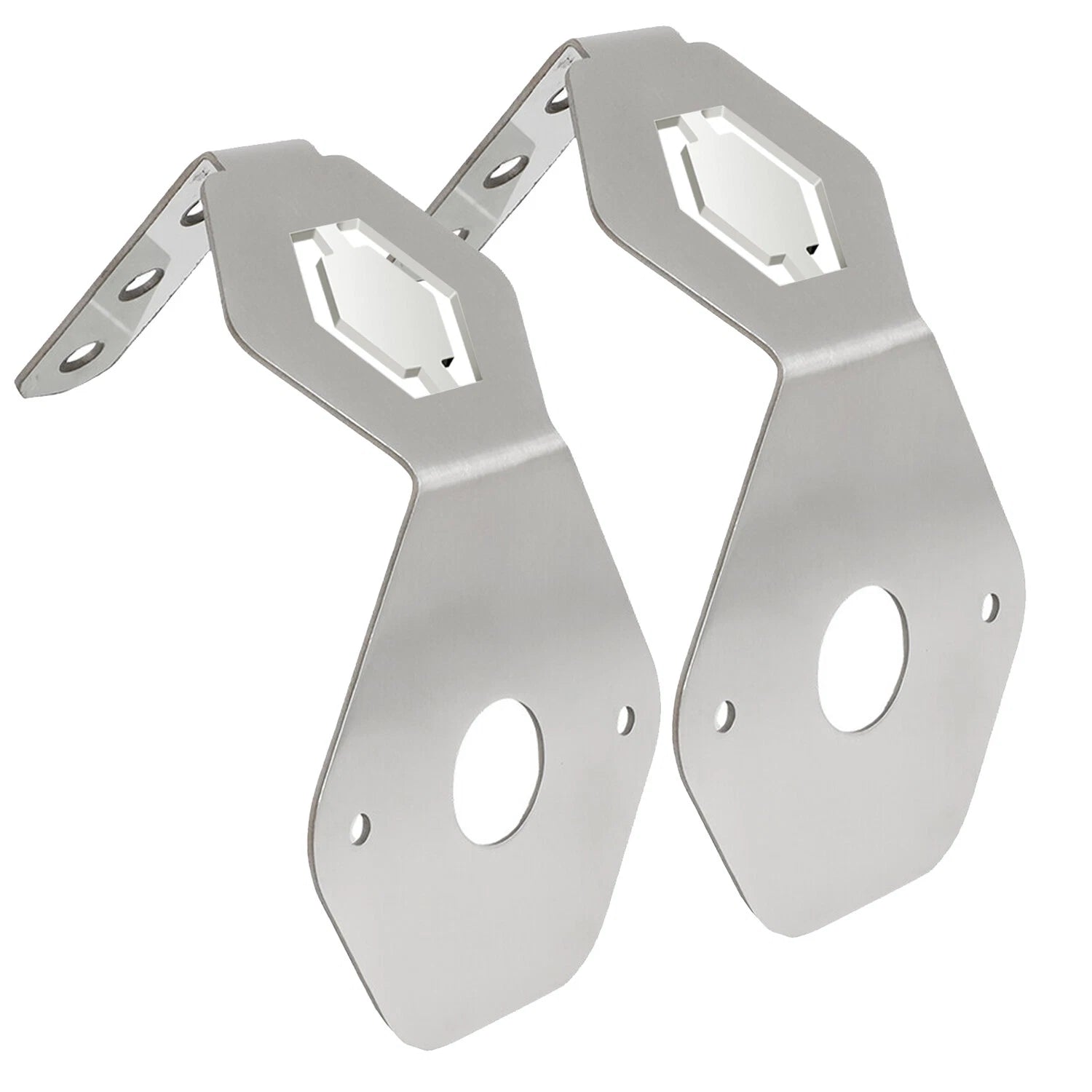 Set of 2 Stainless Mirror Turn Signal Angled Brackets for Watermelon Lights