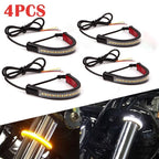 4pcs LED Flexible Strip DRL Light Turn Signal for Motorcycle