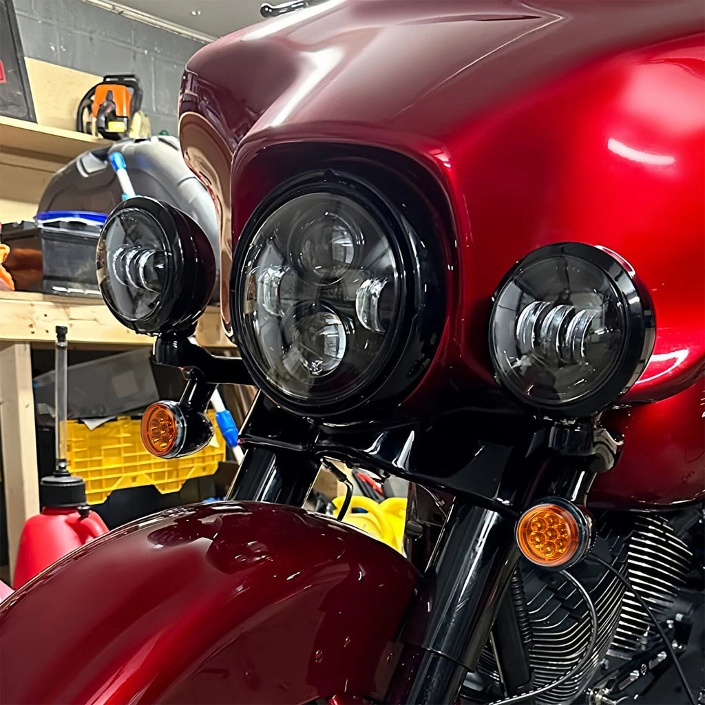 Set of 2 Auxiliary LED Spot Fog Lights for Harley Electra Road Glide (1994–2024)