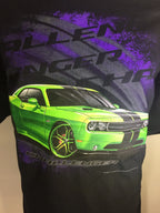 Licensed T-Shirt Black with Lime Green for Dodge Challenger SRT (2015–2023)