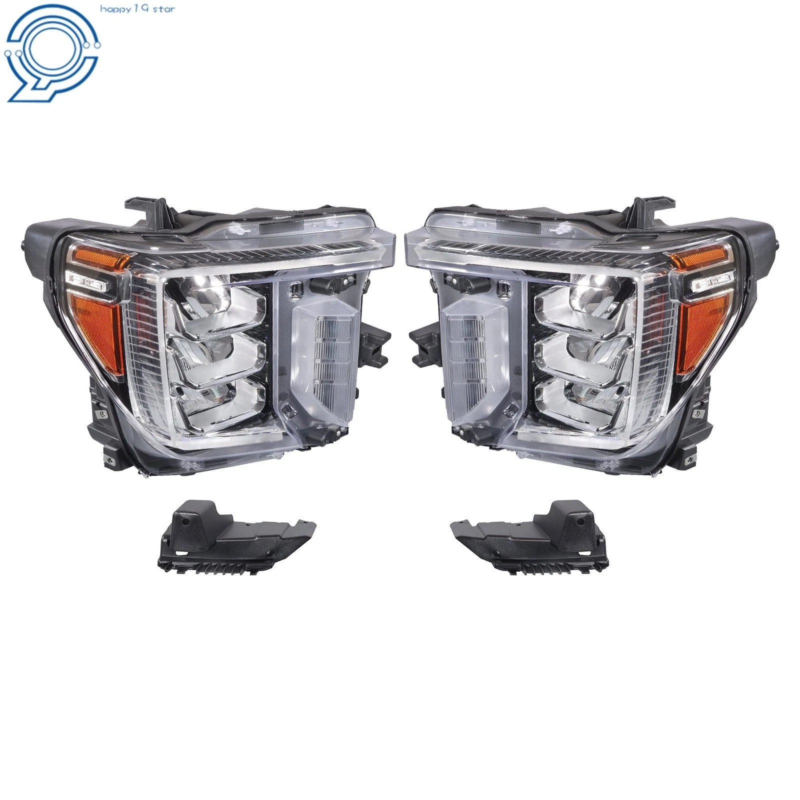 Set of 2 Full LED Headlights for GMC Sierra 2500/3500 HD (2020–2023)