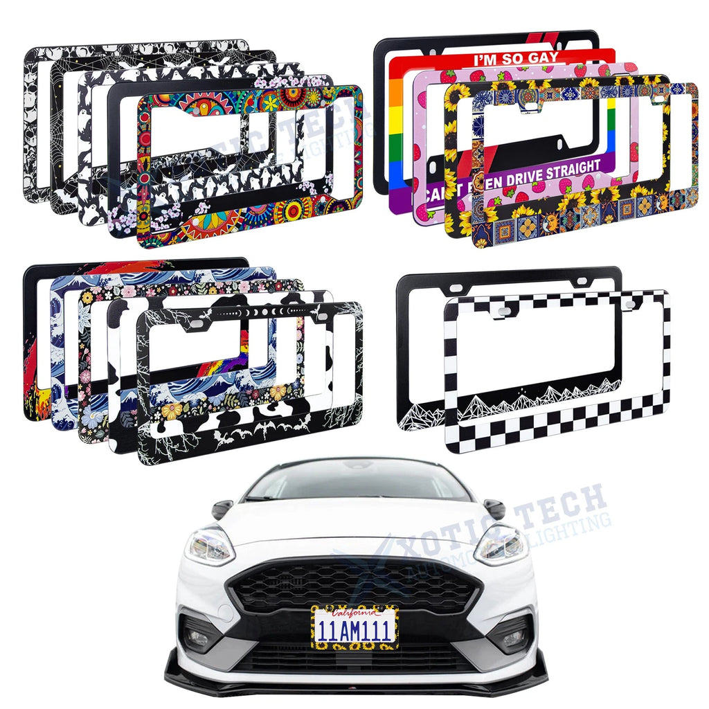 Decorative License Plate Frame Stainless Steel for Universal (2000–2000)