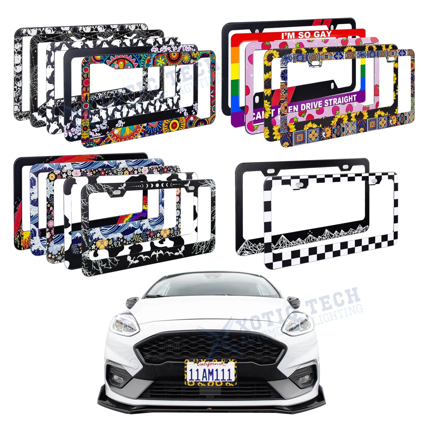 Decorative License Plate Frame Stainless Steel for Universal (2000–2000)
