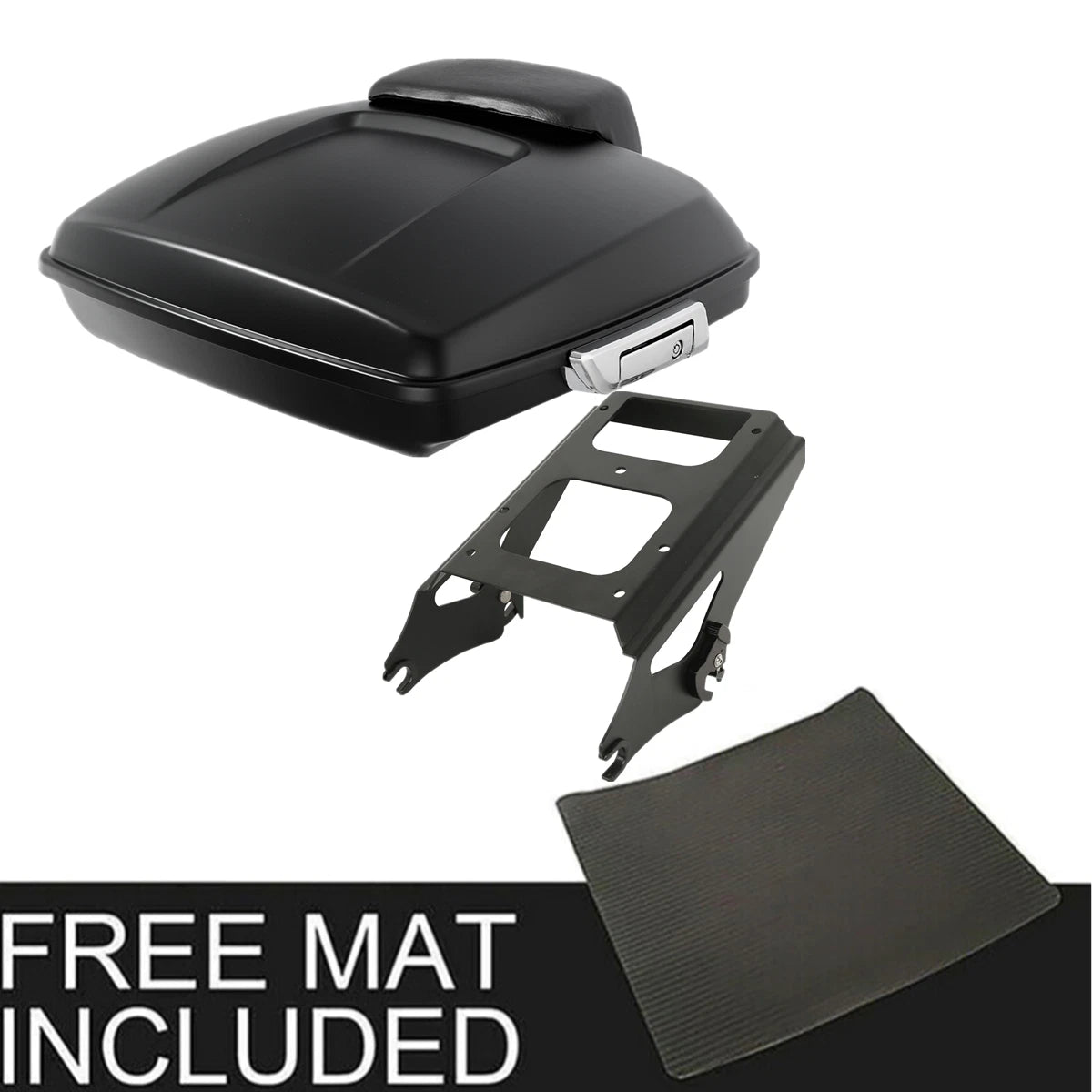 Matt Black Razor Trunk Backrest Mount Rack for Harley Touring (2009–2013)