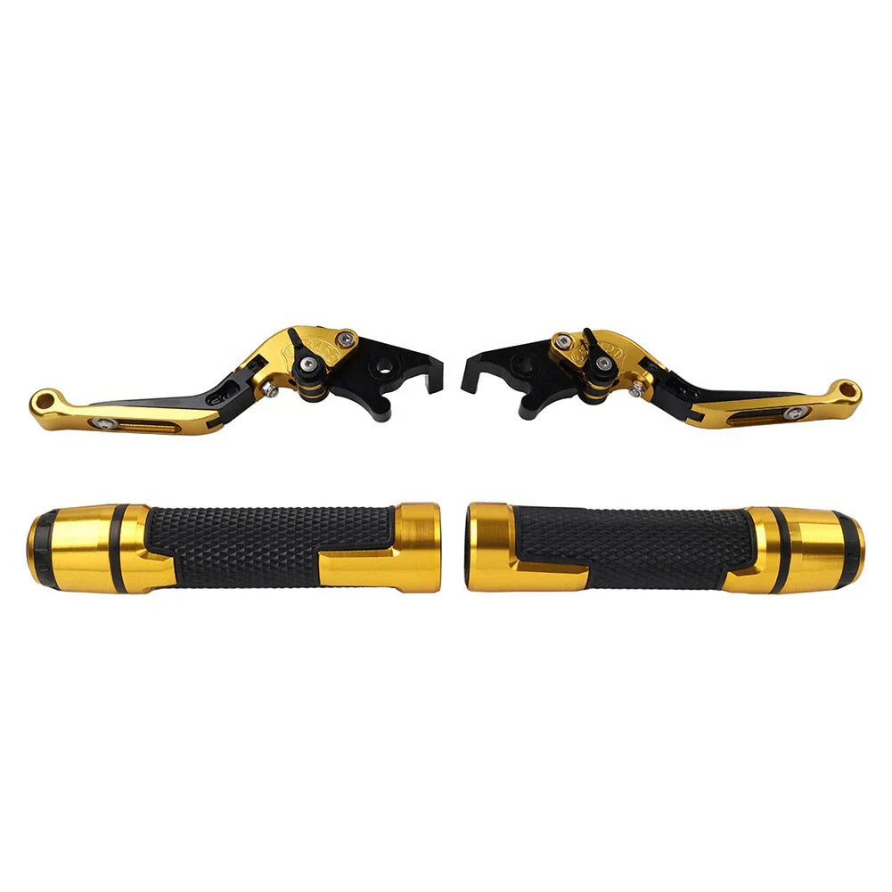 Gold Extendable Brake Clutch Levers Grip Set for Kawasaki Z650 Z900 (2017-2023)