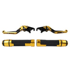 Gold Extendable Brake Clutch Levers Grip Set for Kawasaki Z650 Z900 (2017-2023)