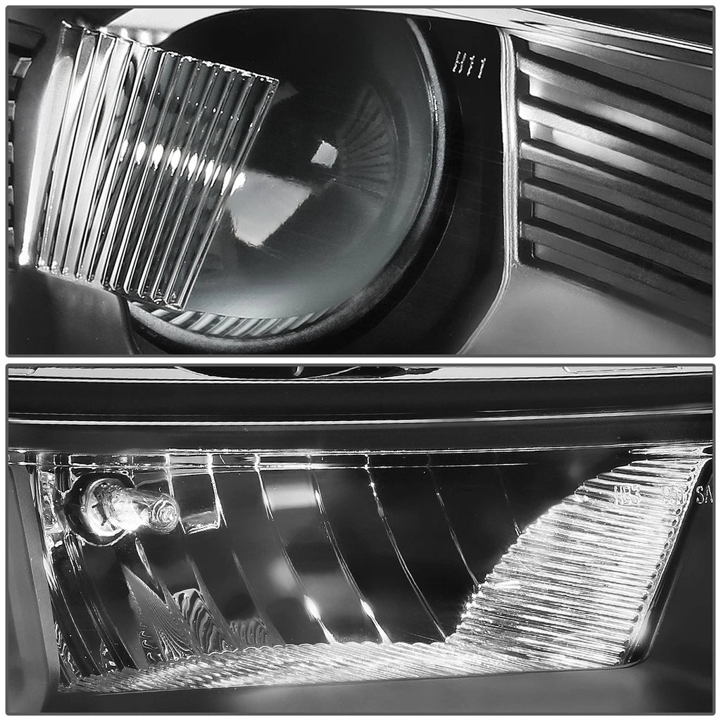 OE Style Black Housing Amber Side Projector Headlight Lamps for Ford Edge (2015–2018)