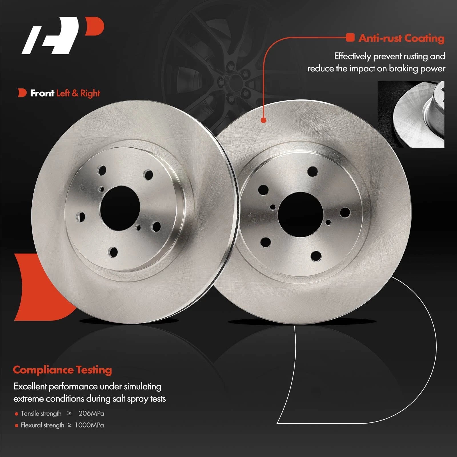 Front Disc Brake Rotors & Ceramic Pads for Subaru Forester (2019-2022)