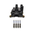 Set of 4 Denso Ignition Coils & Bosch Platinum Spark Plugs for Contour, Escape, Focus (L4)
