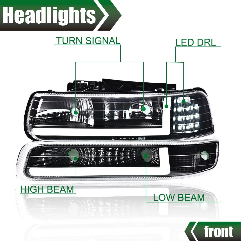 LED Tube DRL Headlight & Fog Lights for Silverado/Suburban (1999–2006)