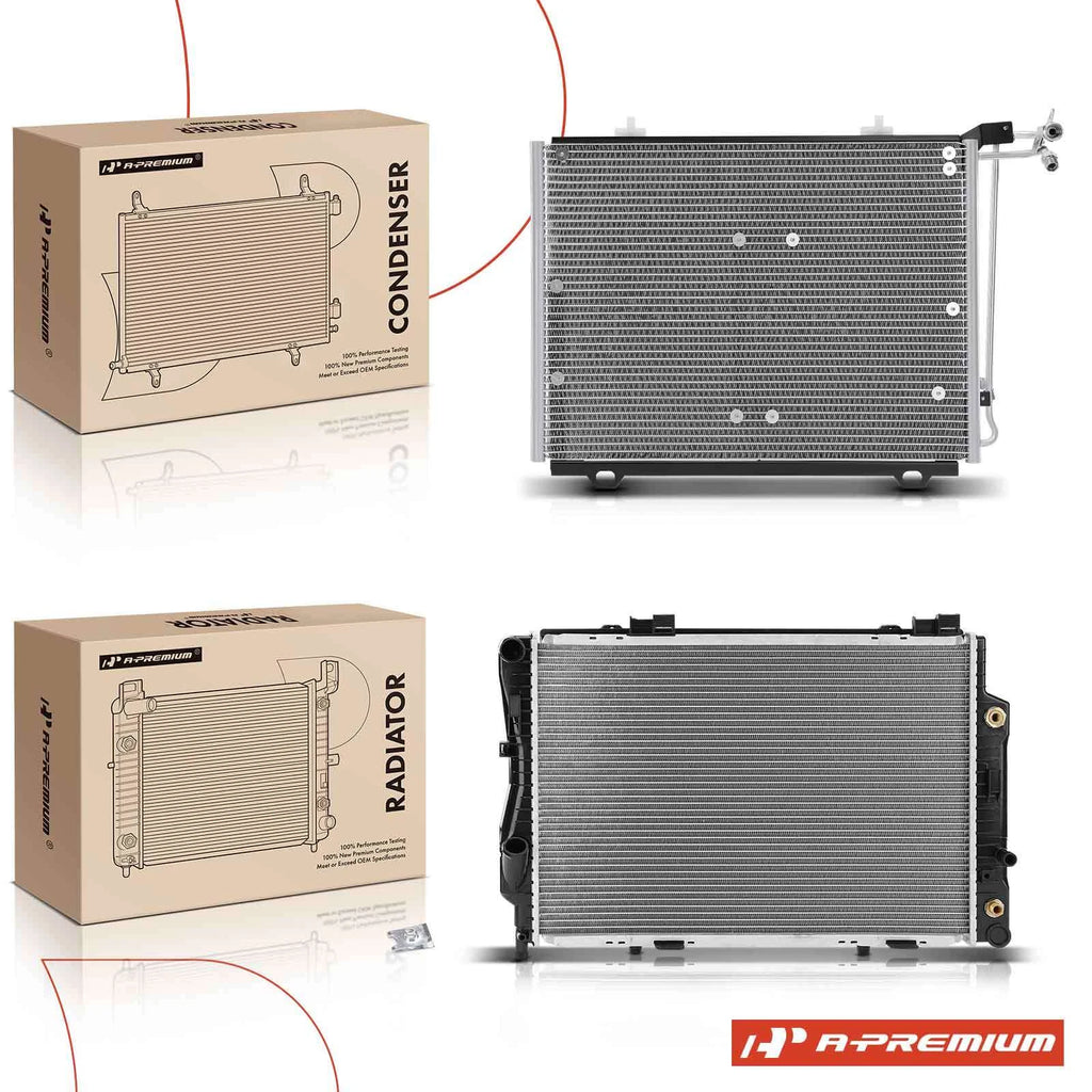 2X Radiator & AC Condenser Cooling Kit for Benz C280 (1994–1997)