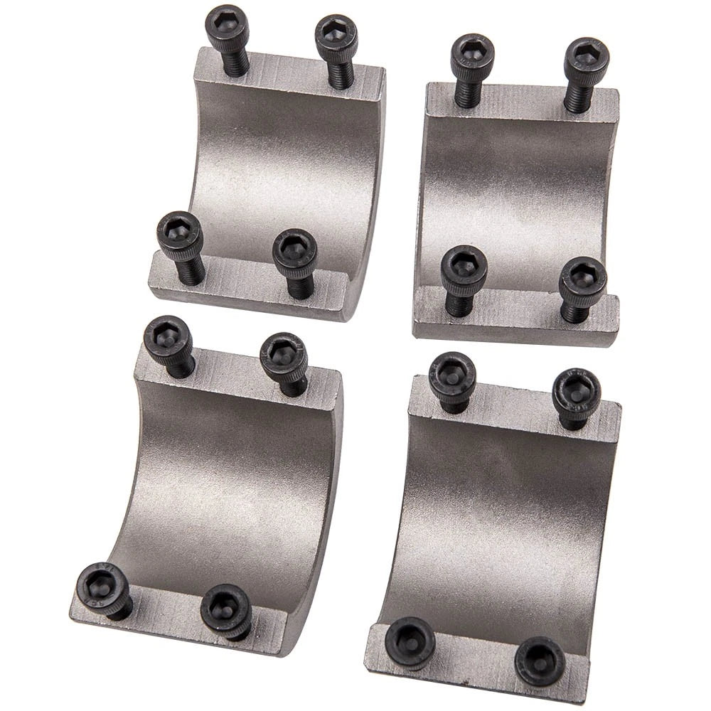 Set of 4 Steel Tube Clamps for Roll Cage Mounts (Weldable, 1.75")