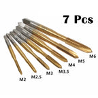 7pc Thread Taps Hand Tool Set for Furniture Assembly