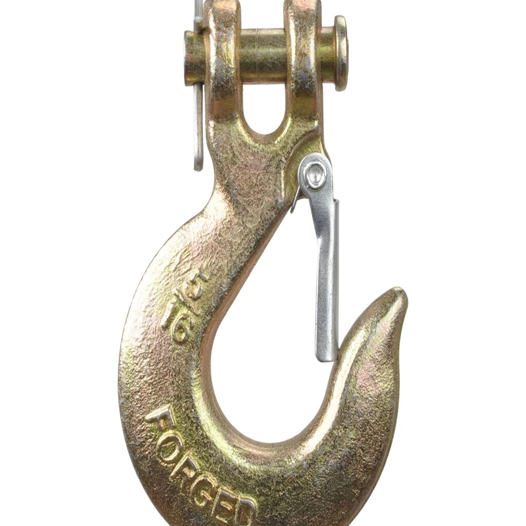 2X 5/16" G70 Heavy Duty Forged Steel Clevis Slip Hook with Safety Latch