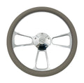 Billet Steering Wheel with Chevy Bowtie Horn for 14 Inch Dark Gray Wrap (—)