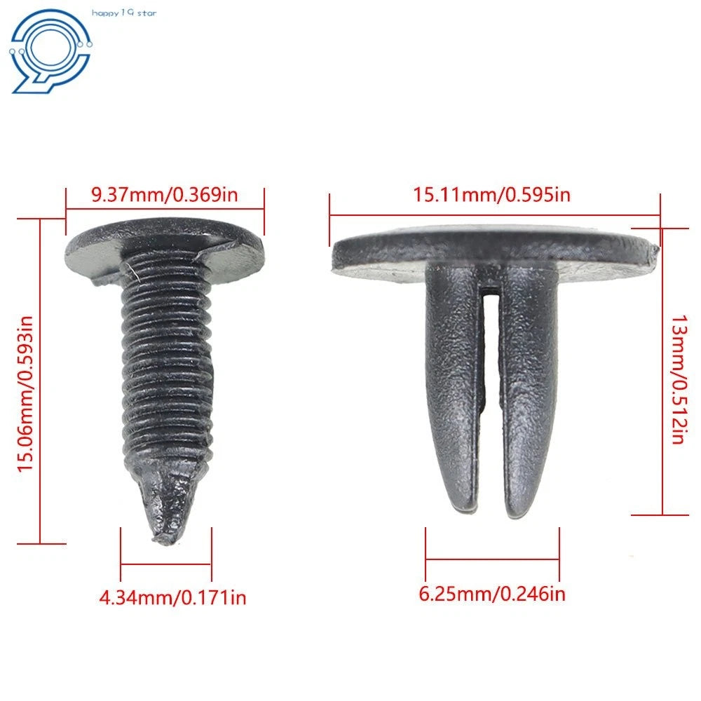 Set of 20 Plastic Rivets for Auto Car Door Fender (Universal Fit)