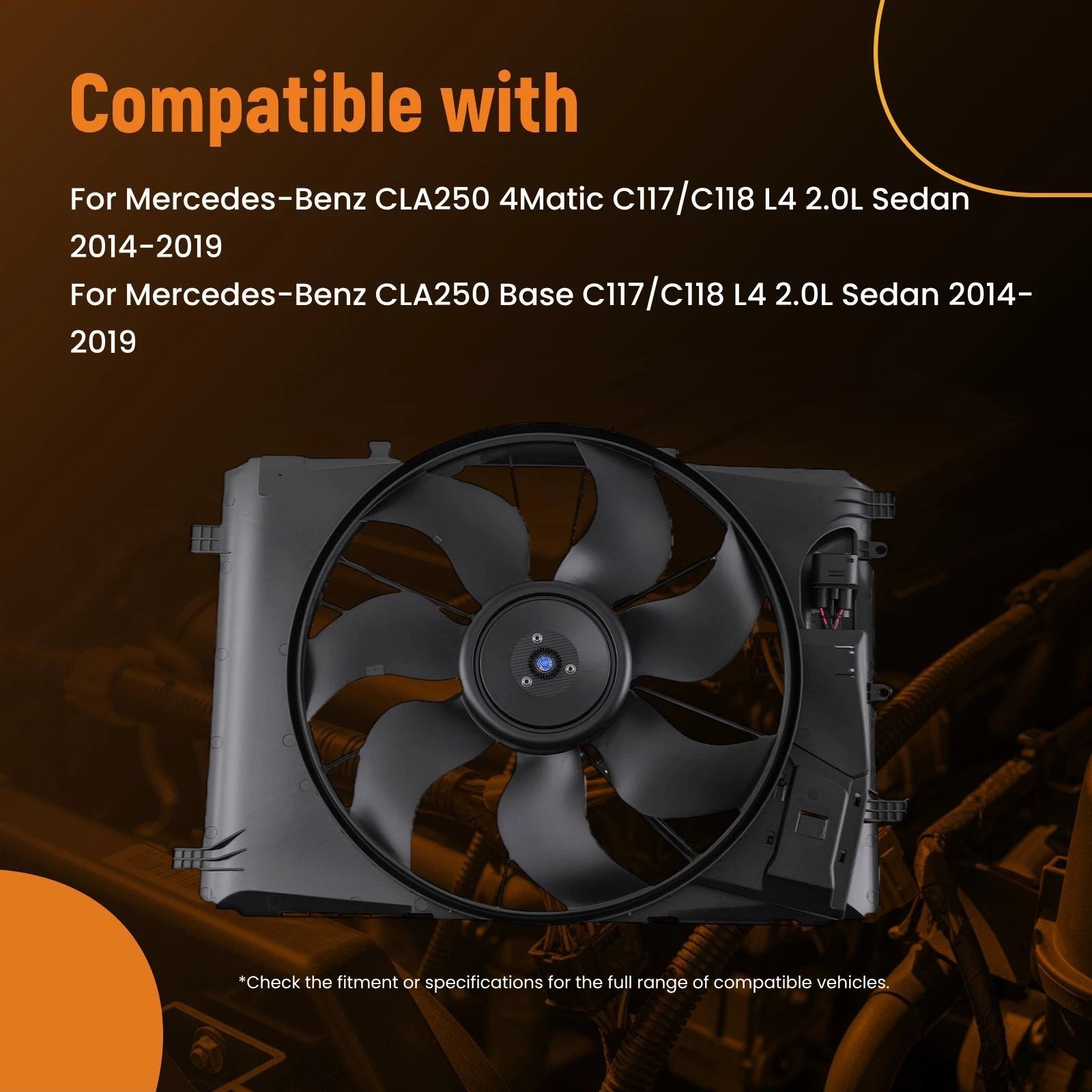 Electric Radiator Cooling Fan for Mercedes-Benz CLA250 GLA250 (2014–2020)