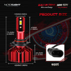 2X NOVSIGHT 9005 + 9006 LED Headlight Bulbs 6500K White 500% Bright